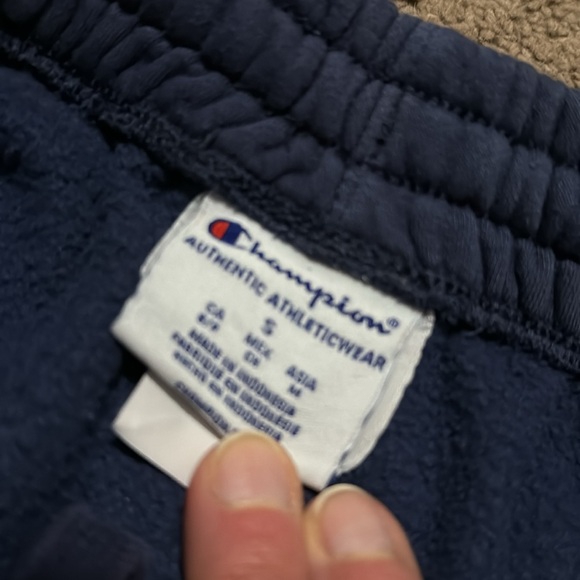 EUC Champion Brand Sweats-Men’s Sz S-Cotton Blend-Navy/Yellow-Drawstring Waist - Picture 8 of 14